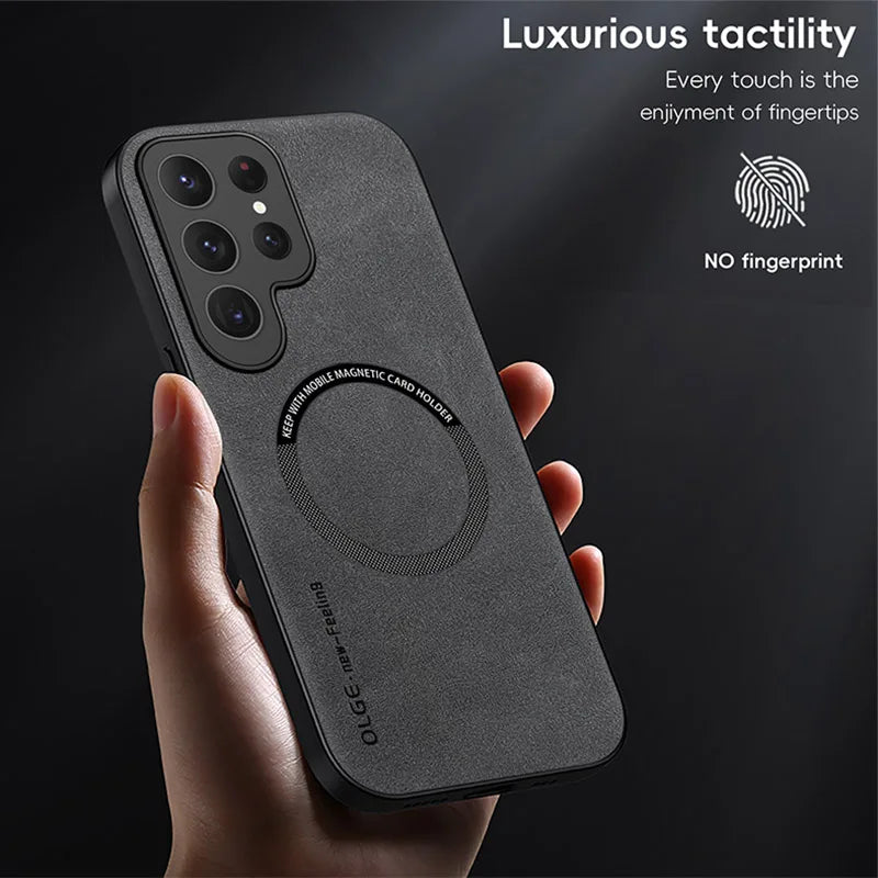 Luxury Leather Magnetic Samsung Galaxy Case - Luxurious Tactility