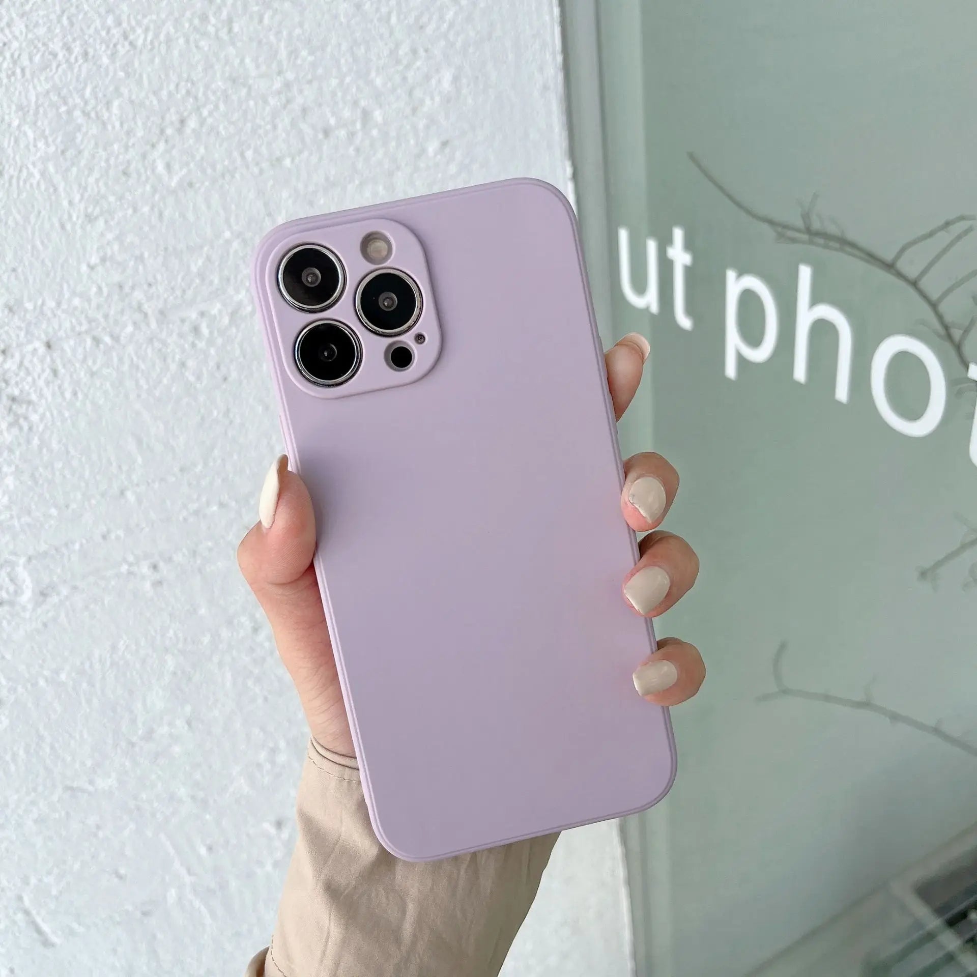 Minimalist Purple iPhone case with anti-fingerprint technology and slim design for maximum protection.