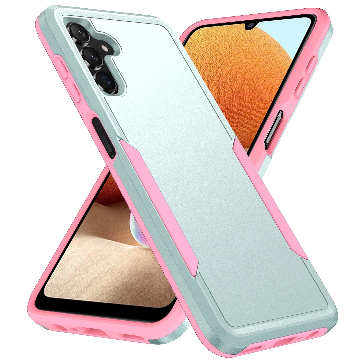 Strong Armor Case for Samsung Galaxy - Green & Pink
